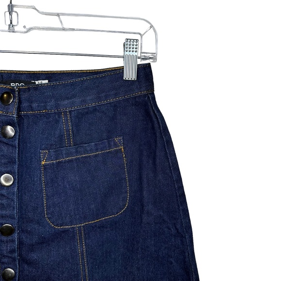 BDG Jean Skirt Womens Denim A Line Button Pockets Stretch Blue Small - Picture 2 of 8
